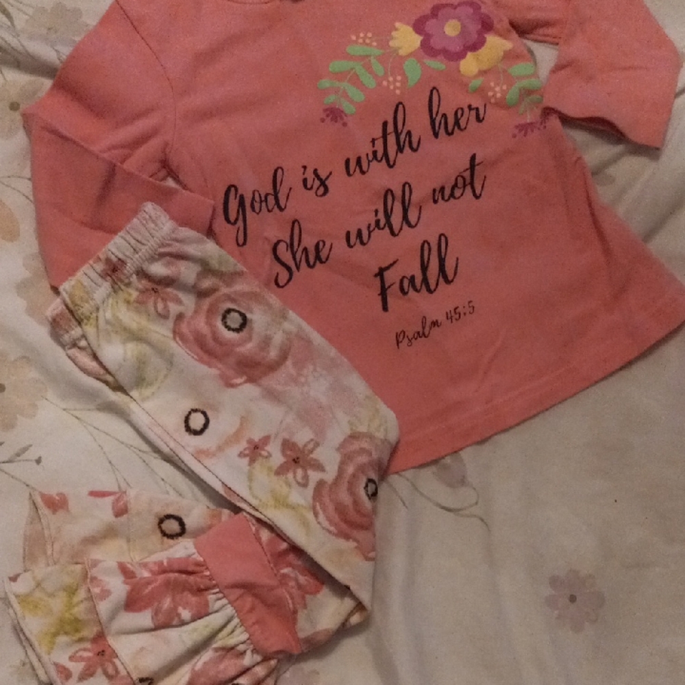 Pink Floral Pajama Set